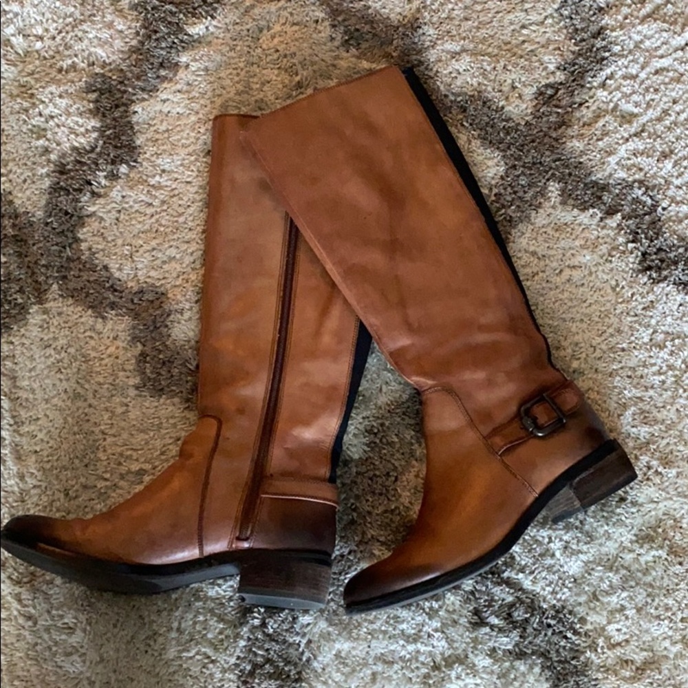 Vince Camuto brown leather riding boots